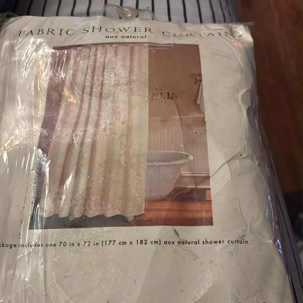Home Interiors Cream Fabric Shower Curtain